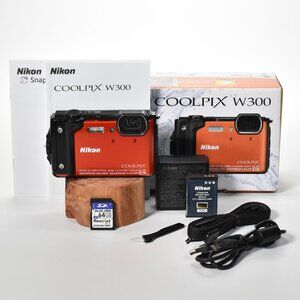 Nikon COOLPIX W300 Digital Camera 16MP 5x Opt Zoom 4K Video WP WiFi 64GB SD MINT